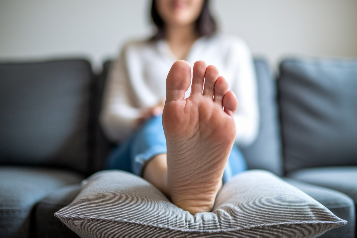 personne-canape-pied-enfle-coussin